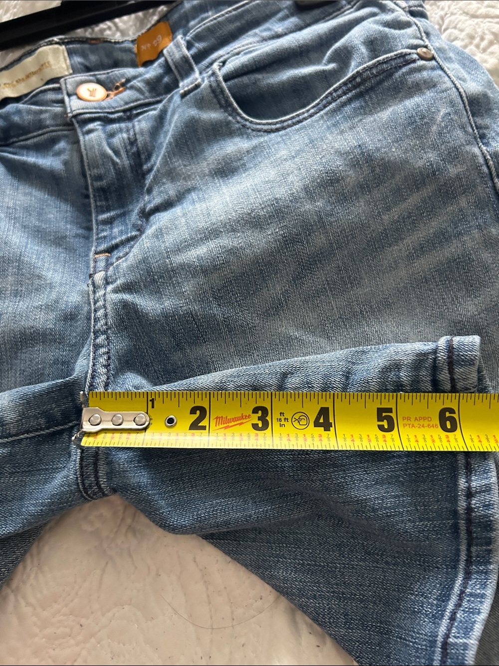 Anthropologie Pilcro the Letterpress  Blue Denim High-Rise Shorts Size 29 - Picture 9 of 11